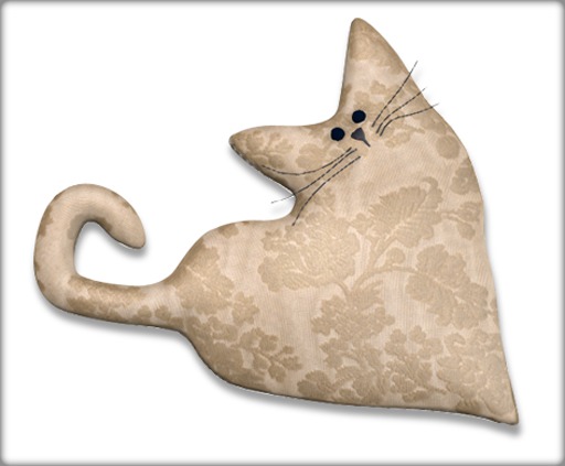 Zooby Cat Life Love Pillow Floral Beige BOXED