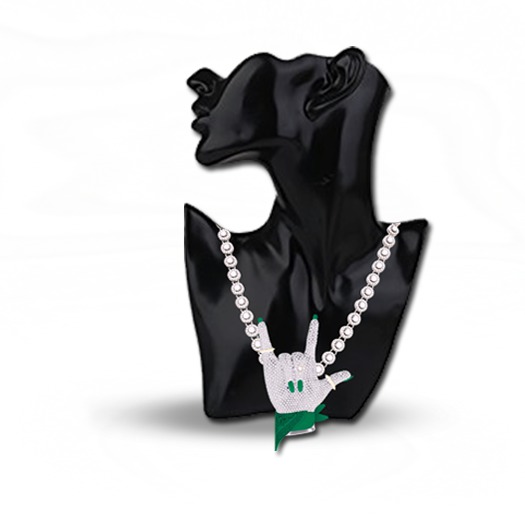 Blupr/nt - "ROCKSTAR" Necklace (Green/Silver)