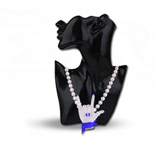 Blupr/nt - "ROCKSTAR" Necklace (Blu/Silver)