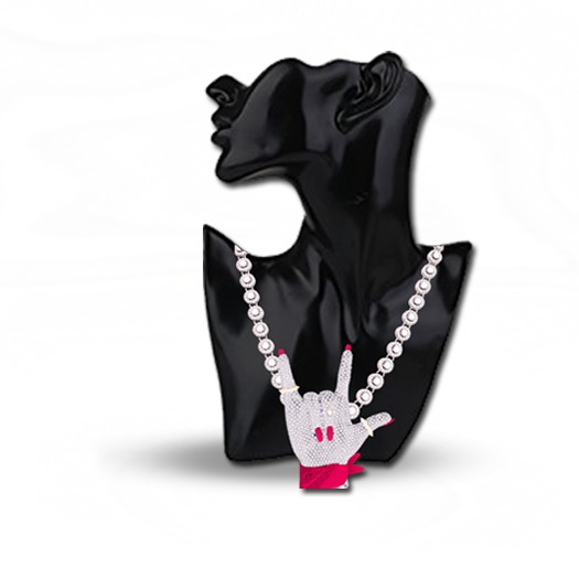 Blupr/nt - "ROCKSTAR" Necklace (Pink/Silver)