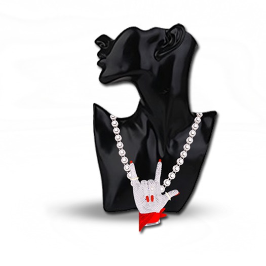 Blupr/nt - "ROCKSTAR" Necklace (Red/Silver)