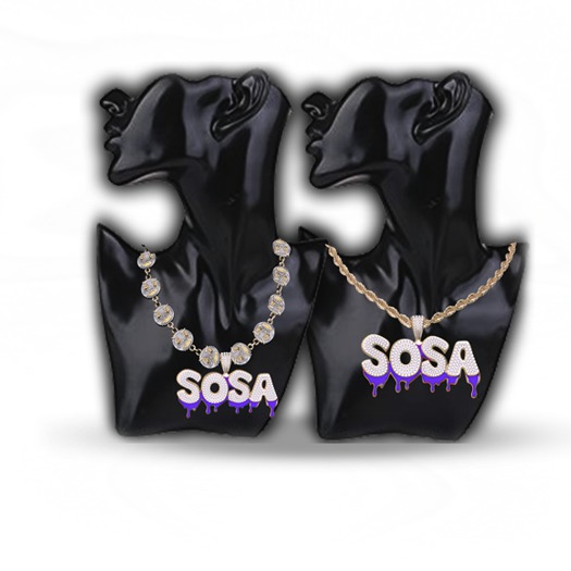 Blupr/nt - "Sosa" Necklace (Gold/Purp)