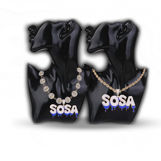 Blupr/nt - "Sosa" Necklace (Gold/Blu)