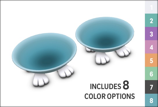 Zooby Cat Life Cat Feet Bowl 8 Colors BOXED