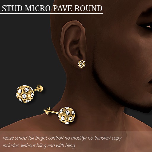 [DEMO] STUD MICRO PAVE ROUND GOLD     -RYCA-