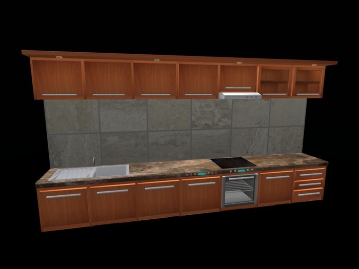 Mesh Kitchen with spot lamp (on-off light script)