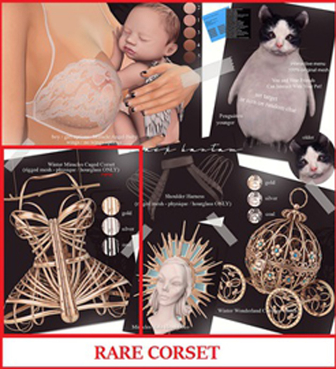 *[BB] Winter Miracles Caged Corset Hourglass Silver RARE