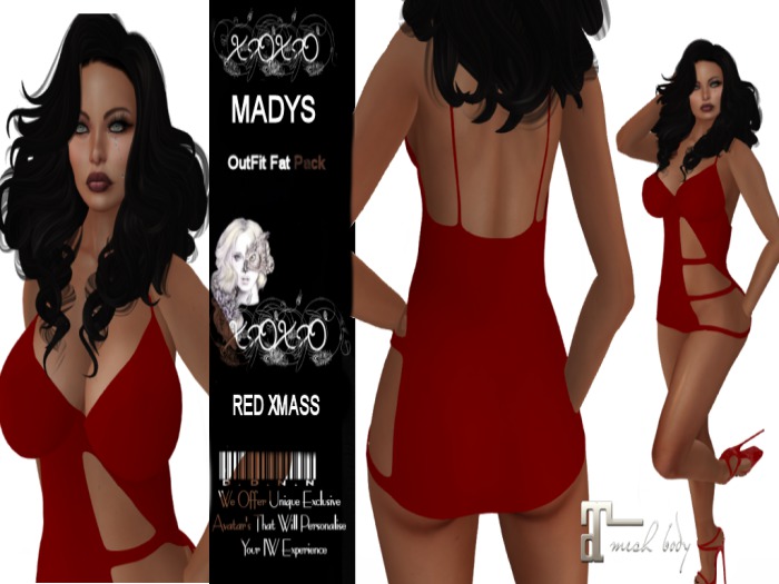 ::XOXO::v3-MADYS-SEXY-RED-OUTFIT-ONLY