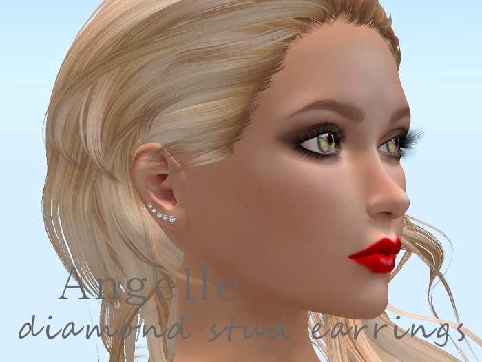 Angelle diamond stud earrings sequence 5 ~ silver ~