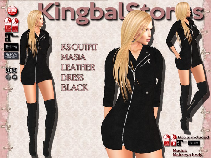 KS OUTFIT MASIA LEATHER DRESS BLACK