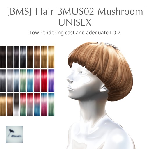 [BMS] Hair BMUS 02 // Mushroom // ColorSet 2 //  BOX