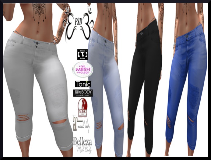 PSD! Torn Cutout  Jeans