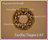 ~FDA~ Pinecone Nut Wreath RESIZEABLE