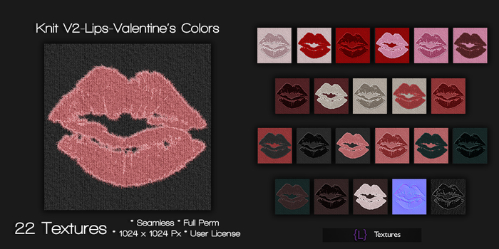 {L} Knit V2-Lips-Valentine's Colors