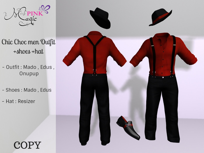 Pink Magic : Chic Choc Men Outfit + Shoes + Hat