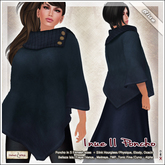 [V/W] Inue II Poncho Blue - Medieval fantasy suede cape in 5 fitmesh sizes + Slink, Belleza, TMP, Ebody, Ocacin, Tonic