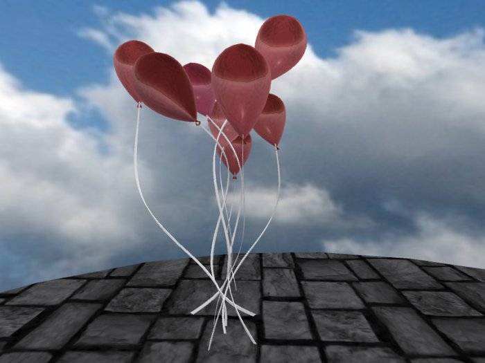 Lower Prim Balloons - Muted Red tones-Metallic-(mod/copy)