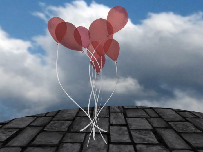 Lower Prim Balloons - Muted Red tones-(mod/copy)