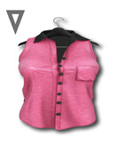 Vinyl - Maine Button Up Top Pak Hot Pink