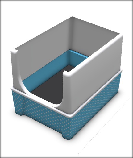 Zooby Cat Life Litter Box Blue Polka Dot BOXED