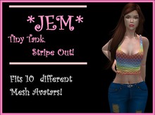 *JEM* Tiny Tank. Stripe Out. Fits 10 diff. mesh avatars