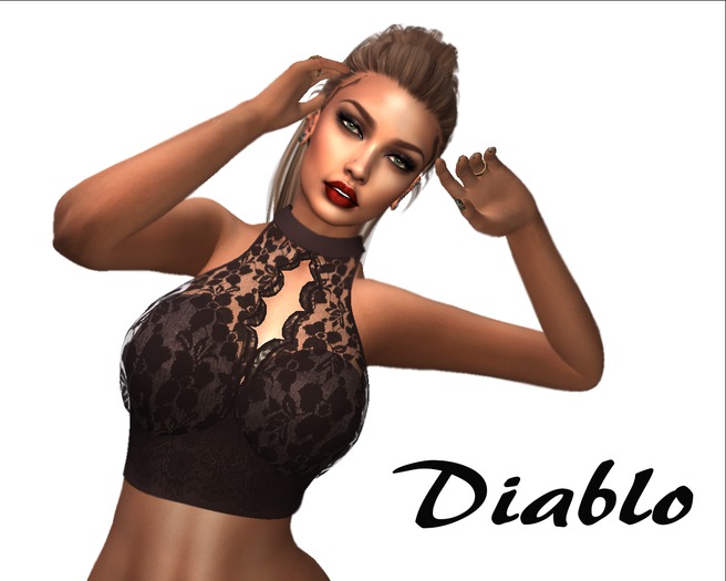 Diablo - Lace crop top Brown 