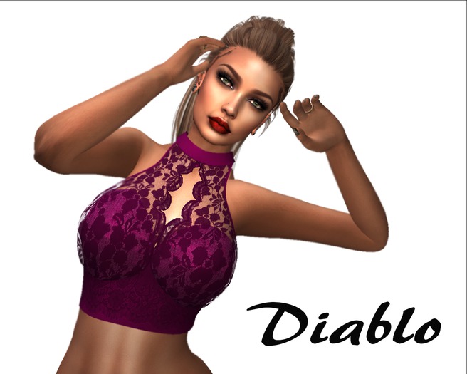 Diablo - Lace crop top Purple