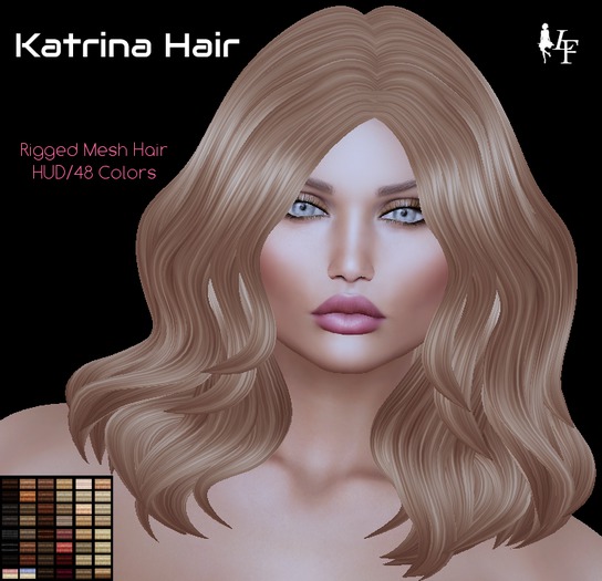 *LF* Katrina Rigged Mesh Hair w/48 Colors_HUD
