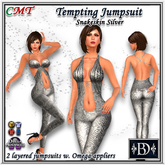< BD > Tempting Jumpsuit Snakeskin Silver