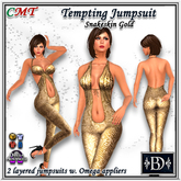 < BD > Tempting Jumpsuit Snakeskin Gold