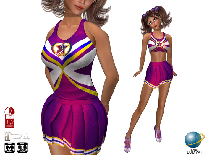 Planet Lumyai Sunburst Mesh Cheerleading Uniform -Purple