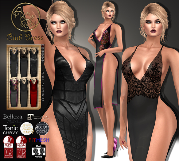 ***ArisArisB&W~Club Dress~HUD TEXTURE CHANGE