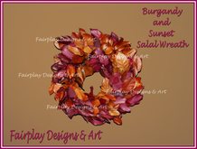 ~FDA~ Burgundy and Sunset Salal Wreath RESIZEABLE