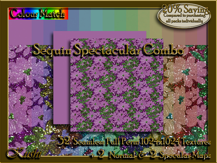 !Kushi! SequinSpectacularCOMBO Textures -WEAR TO UNPACK