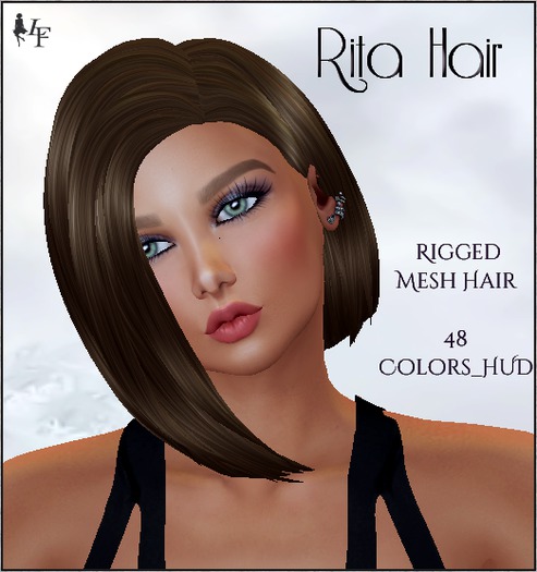 *LF* Rita Rigged Mesh Hair w/48 Colors/HUD
