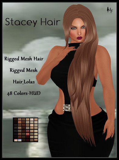 *LF* Stacey Rigged Mesh Hair w/48 Colors/HUD