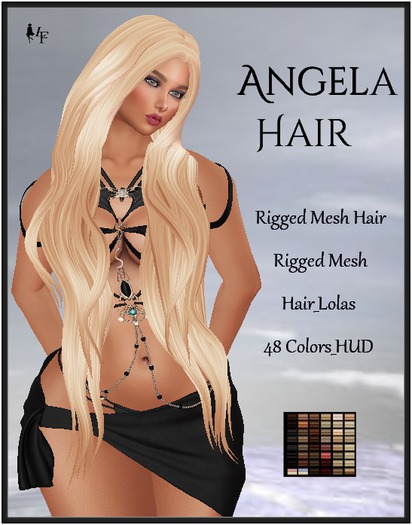 *LF* Angela Rigged Mesh Hair w/48 Colors/HUD