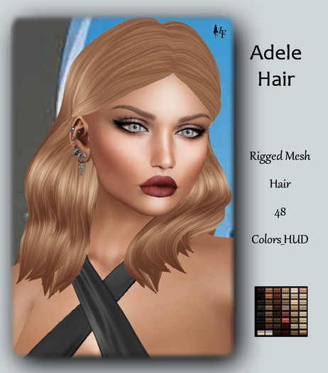 *LF* Adele Rigged Mesh Hair w/48 Colors/HUD