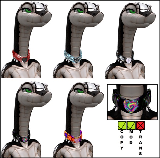 Snokra Crystal Heart Collars (X5)