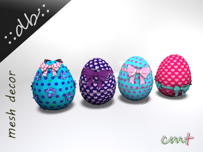 ::db:: Happy Easter Eggs with Ribbons Spring Decor I