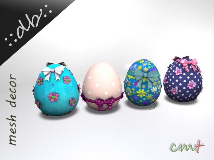 ::db:: Happy Easter Eggs with Ribbons Spring Decor II