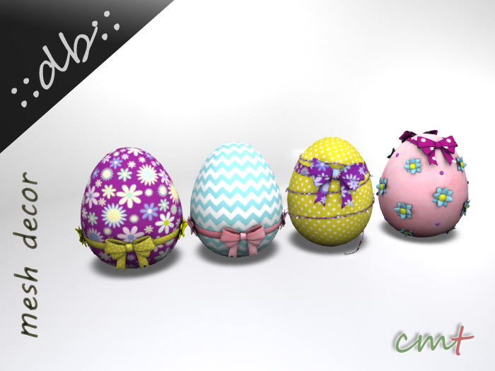 ::db:: Happy Easter Eggs with Ribbons Spring Decor III