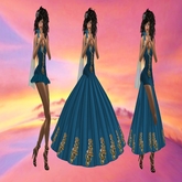 KL ANGELICA IN BLUE-GOWN- MEDIEVAL- GOTHIC DRESS- PARTY- ELEGANT- GOTH