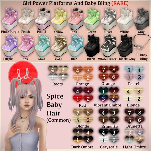 (fd) Girl Power Platforms - Green RARE