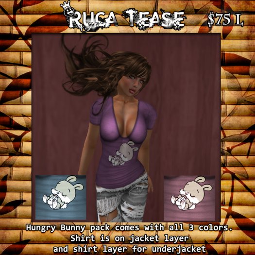 HUNGRY  baby  bunny T-SHIRT by Ruca Tease -- \(-_-)/ --