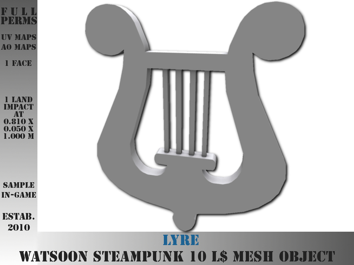 Lyre - 1 LI - FULL PERMS Mesh