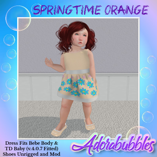 Adorabubbles SpringTime Orange Dress & Shoes (Add Me)