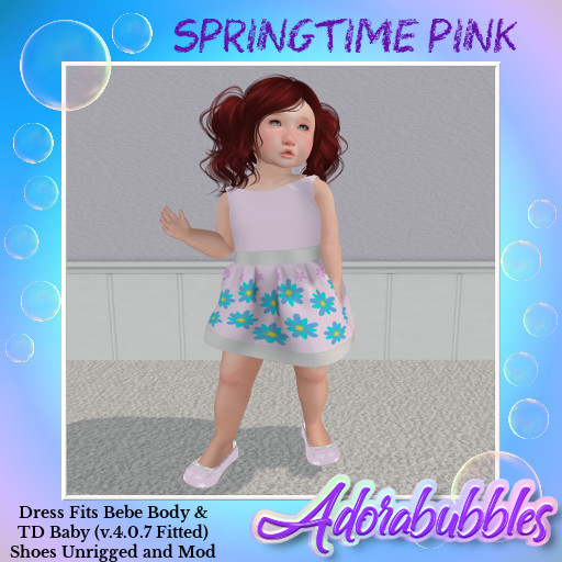Adorabubbles SpringTime Pink Dress & Shoes (Add Me)