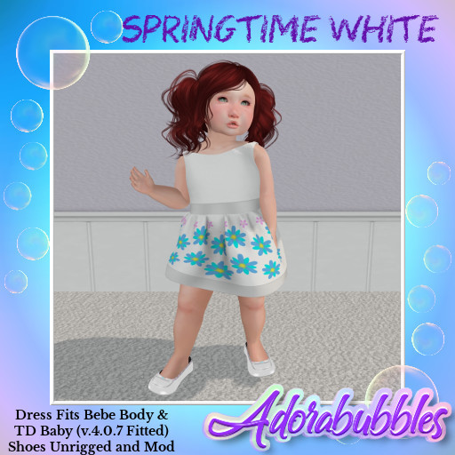 Adorabubbles SpringTime White Dress & Shoes (Add Me)