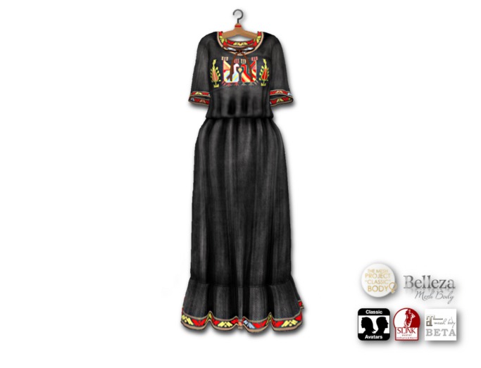 {amiable}Mesh Embroidered Pattern Boho Summer Maxi Dress09